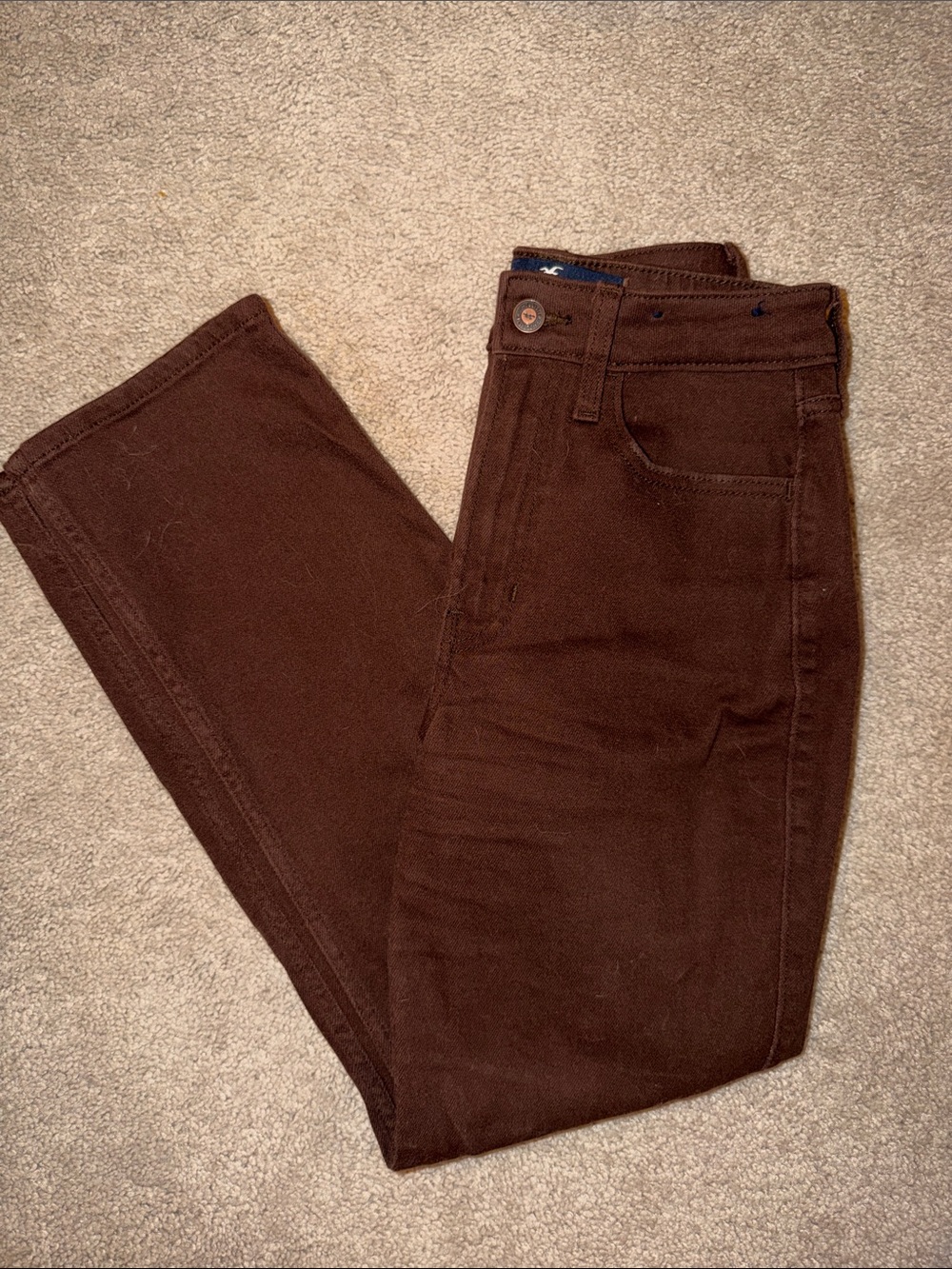 Hollister Ultra High High Rise Vintage Straight Jeans in Brown